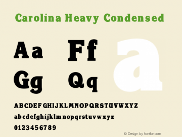 Carolina Heavy Condensed V1.00 Font Sample