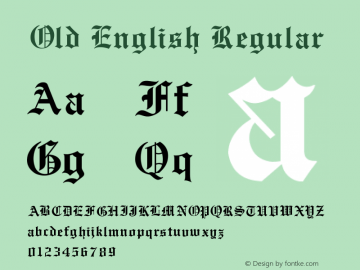 Old English Regular V1.00图片样张