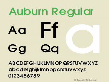 Auburn Regular V1.00 Font Sample