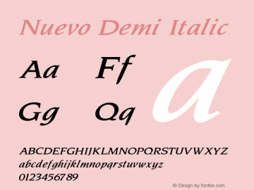 Nuevo Demi Italic V1.00图片样张