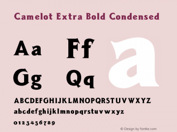 Camelot Extra Bold Condensed V1.00 Font Sample