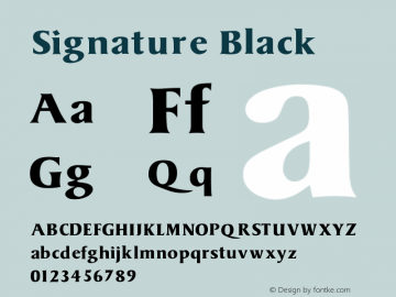 Signature Black V1.00 Font Sample