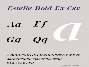 Estelle Bold Ex Csv V1.00 Font Sample