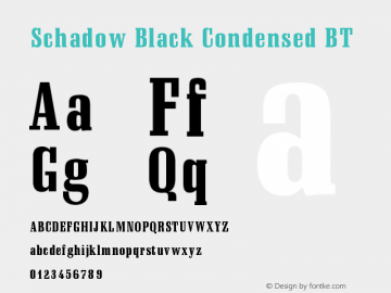 Schadow Black Condensed BT V1.00图片样张