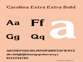 Carolina Extra Extra Bold V1.00 Font Sample