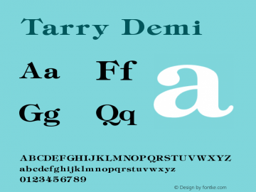 Tarry Demi V1.00 Font Sample