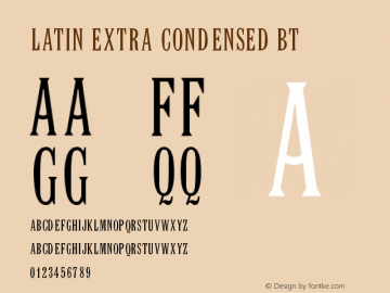 Latin Extra Condensed BT V1.00图片样张