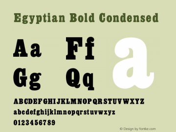 Egyptian Bold Condensed V1.00 Font Sample