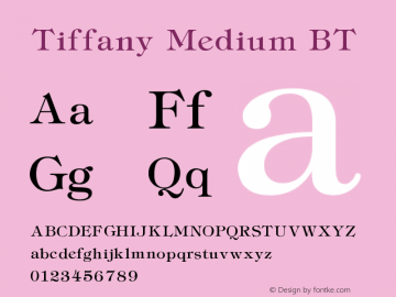 Tiffany Medium BT V1.00图片样张