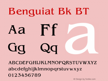 Benguiat Bk BT V1.00图片样张