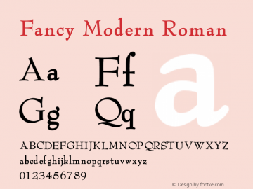 Fancy Modern Roman V1.00 Font Sample