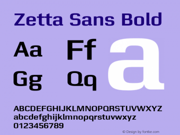 Zetta Sans Bold Version 1.101;PS 001.001;Core 1.0.38图片样张