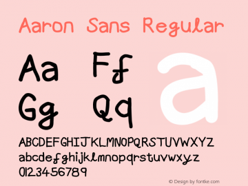 Aaron SansRegular Version 1.0 Font Sample