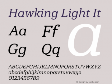 Hawking Light It Version 1.000;PS 001.000;hotconv 1.0.88;makeotf.lib2.5.64775图片样张