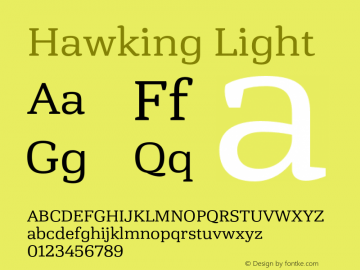 Hawking Light Version 1.000;PS 001.000;hotconv 1.0.88;makeotf.lib2.5.64775图片样张