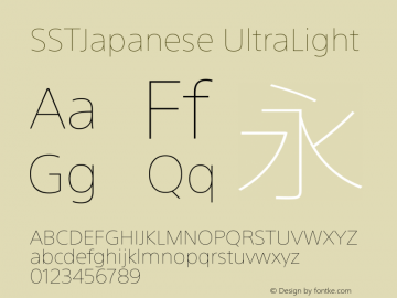 SSTJapanese-UltraLight Version 1.10 Font Sample