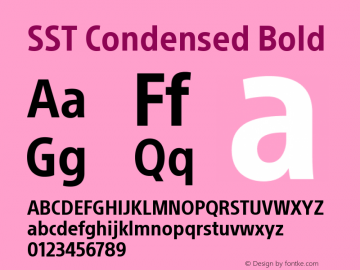 SST Condensed Bold Version 1.02, build 4, s3 Font Sample