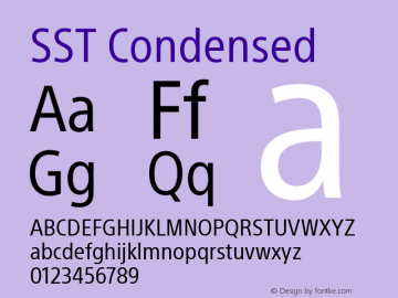 SST Condensed Version 1.02, build 4, s3 Font Sample