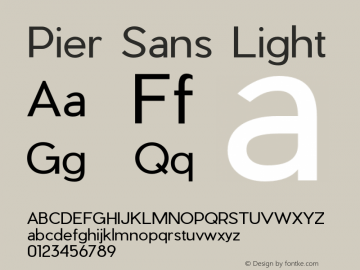 PierSans-Light Version 1.000;PS 001.000;hotconv 1.0.88;makeotf.lib2.5.64775 Font Sample