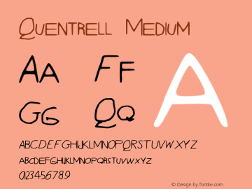 Quentrell Version 001.000 Font Sample