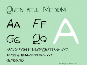 Quentrell Version 001.000 Font Sample