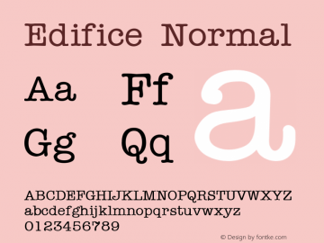 Edifice Normal 1.0 Thu Sep 15 11:27:18 1994 Font Sample