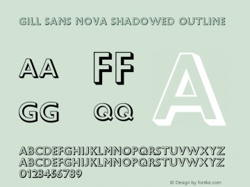 Gill Sans Nova Shadowed Outline Version 1.00图片样张