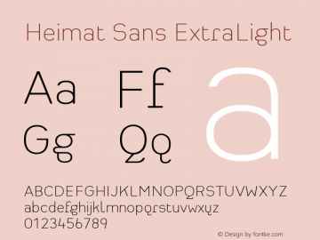 HeimatSans-ExtraLight Version 001.000图片样张