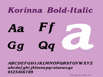 Korinna Bold-Italic 001.000图片样张