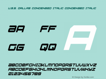 U.S.S. Dallas Condensed Italic 003.000图片样张