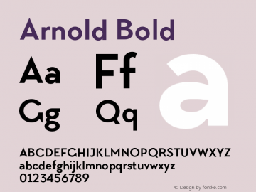 Arnold Bold Version 1.00 April 3, 2017, initial release图片样张