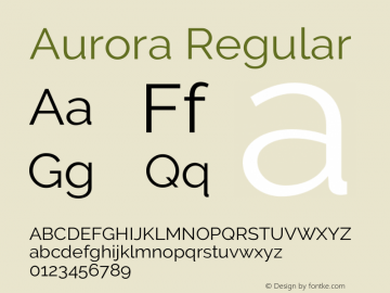 Aurora Version 3.00 February 26, 2017 Font Sample