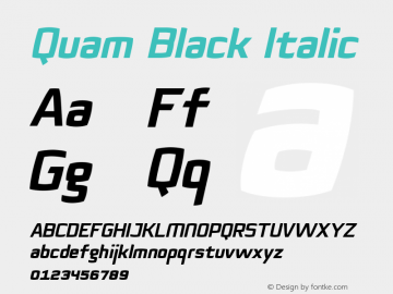 Quam-BlackItalic 1.000 Font Sample