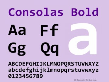 Consolas Bold Version 6.97 Font Sample