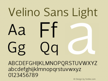 VelinoSans-Light Version 1.000 Font Sample