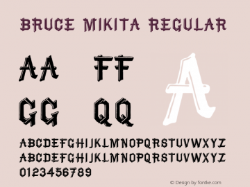 Bruce Mikita Macromedia Fontographer 4.1.3 7/23/00 Font Sample