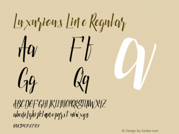 Luxurious Line Regular 1.000 Font Sample