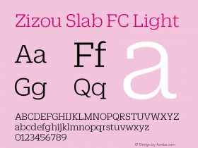 ZizouSlabFC-Light Version 001.001图片样张