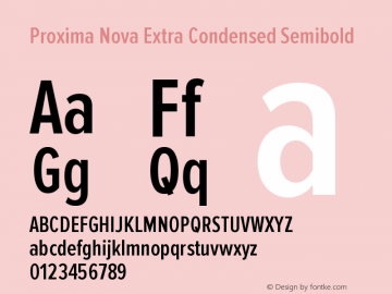 Proxima Nova Extra Condensed Semibold Version 2.003图片样张
