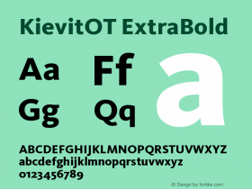 KievitOT-ExtraBold Version 7.460;PS 7.046;hotconv 1.0.38 Font Sample