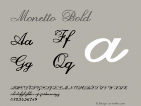 Monetto-Bold Version 1.000 Font Sample