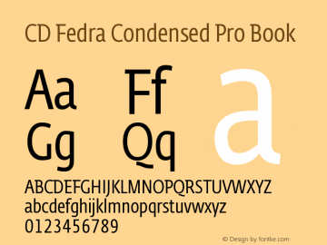 CDFedraCondPro-Book Version 2.1; 2006 Font Sample