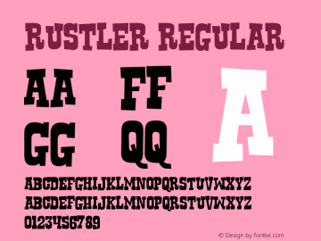 Rustler Macromedia Fontographer 4.1.3 9/15/01 Font Sample