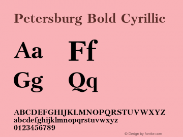 Petersburg Bold Cyrillic 001.000 Font Sample