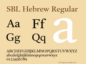 SBL Hebrew Regular Version 1.56a Build 016 Font Sample