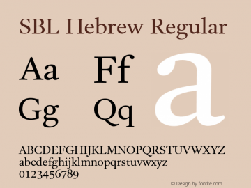SBL Hebrew Regular Version 1.56a Build 016 Font Sample