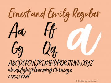 Ernest and Emily Version 1.000 Font Sample
