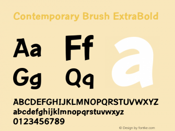 Contemporary Brush ExBd Version 1.0 Font Sample