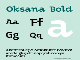 Oksana-Bold Version 2.001 Font Sample