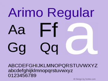 Arimo Version 1.23 Font Sample